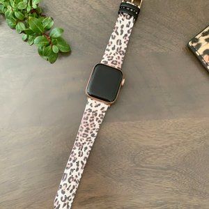 Leopard Print Leather Apple Watch Band, 42/44 mm